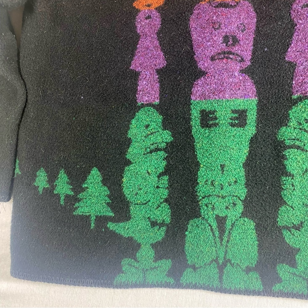 Vintage Wooded River Western Wool Blend Buffalo Totem Jacket M - Picture 10 of 15